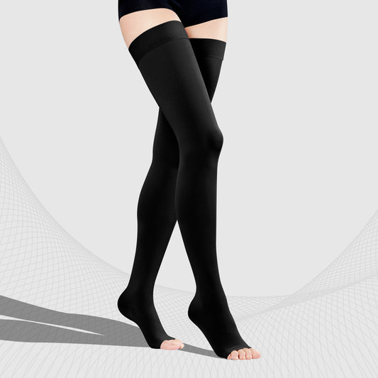 Lääkinnälliset kompressiosukat Stay-Up luokka 1 (18-21 mmHg), unisex, avoin kärki, SOFT