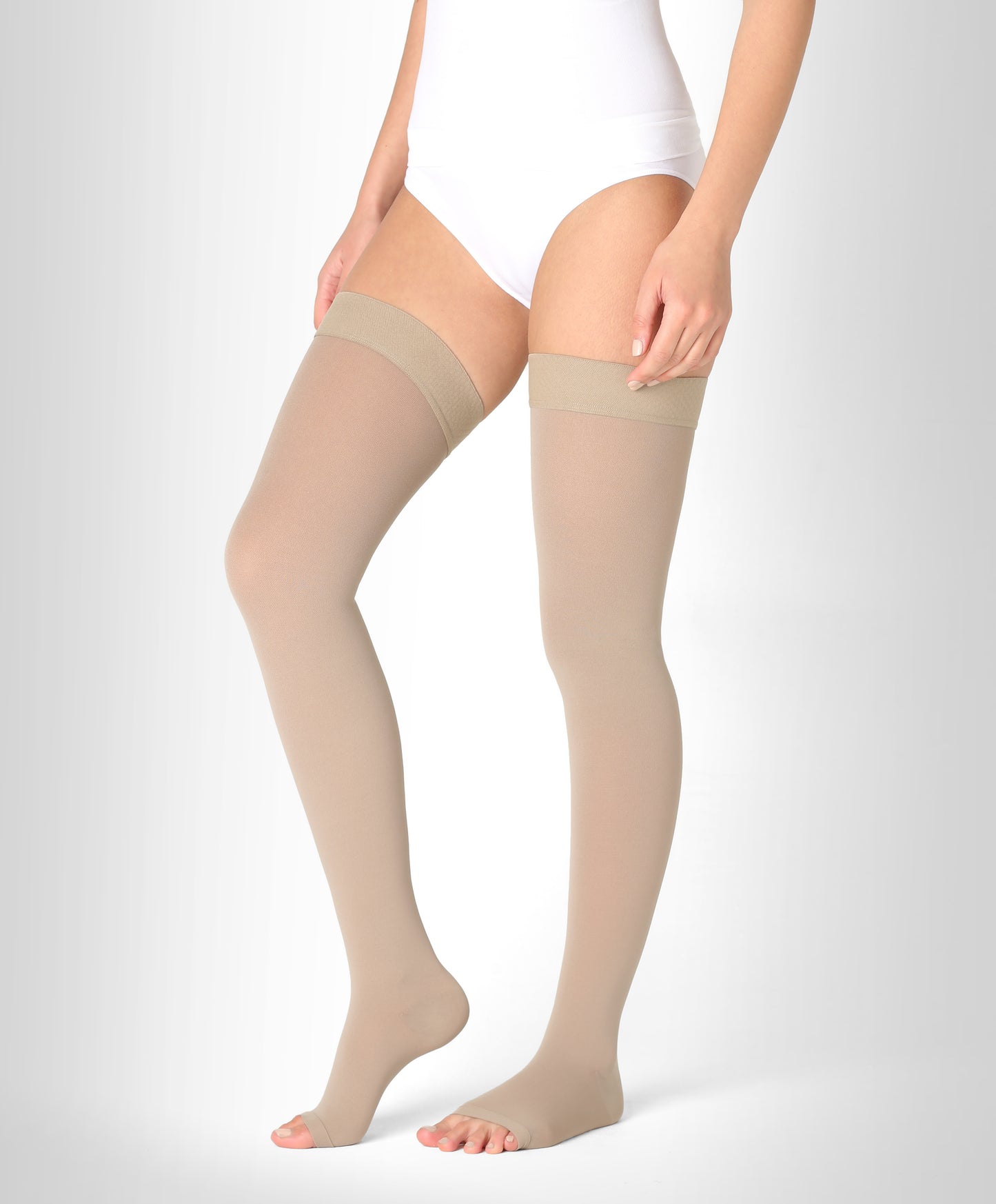 Lääkinnälliset reisipituiset kompressiosukat luokka 1 (18-21 mmHg), unisex, avoin kärki, SOFT