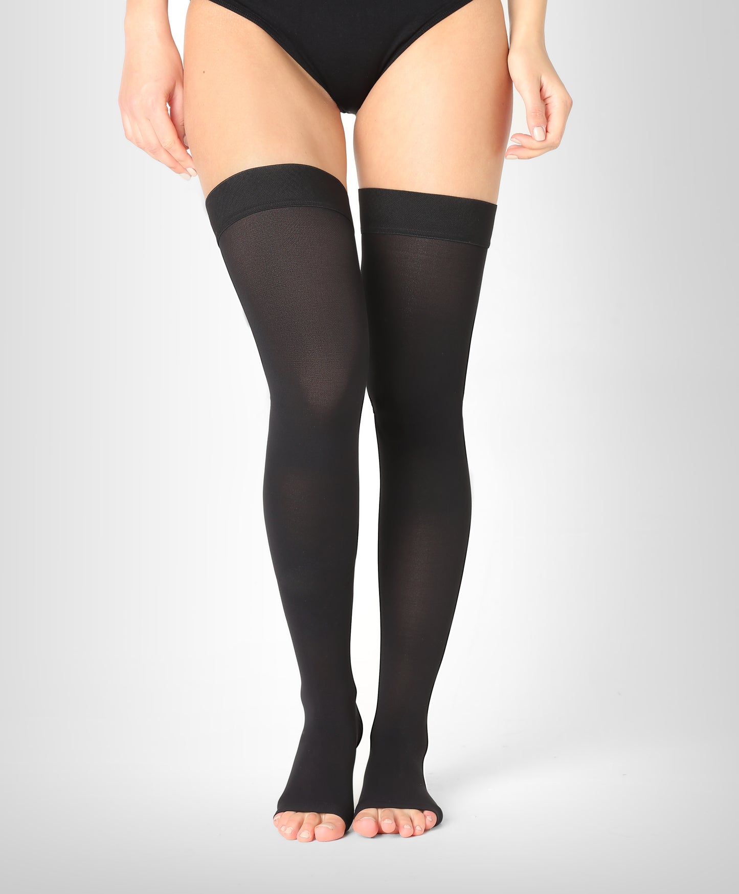 Lääkinnälliset reisipituiset kompressiosukat luokka 1 (18-21 mmHg), unisex, avoin kärki, SOFT